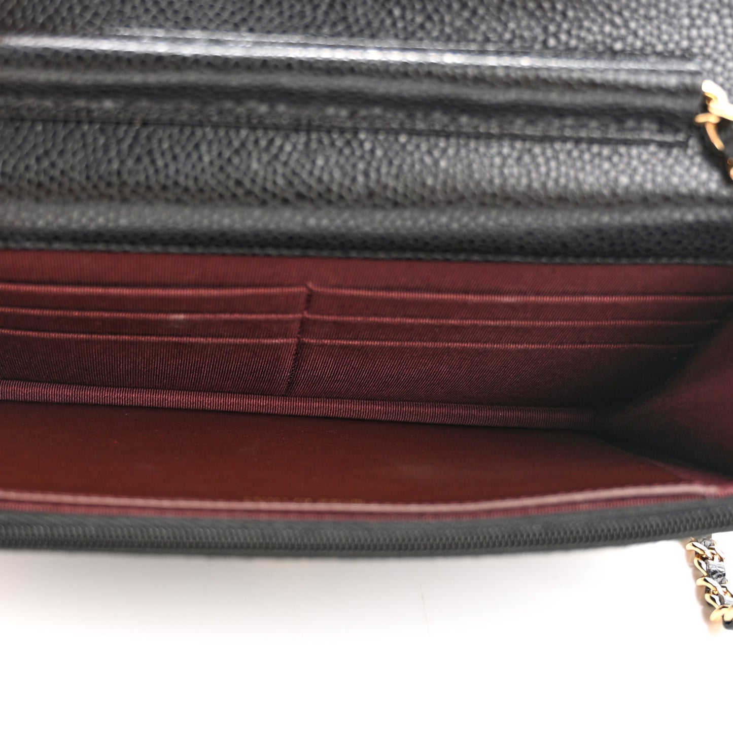 Caviar Quilted Wallet on Chain WOC Black