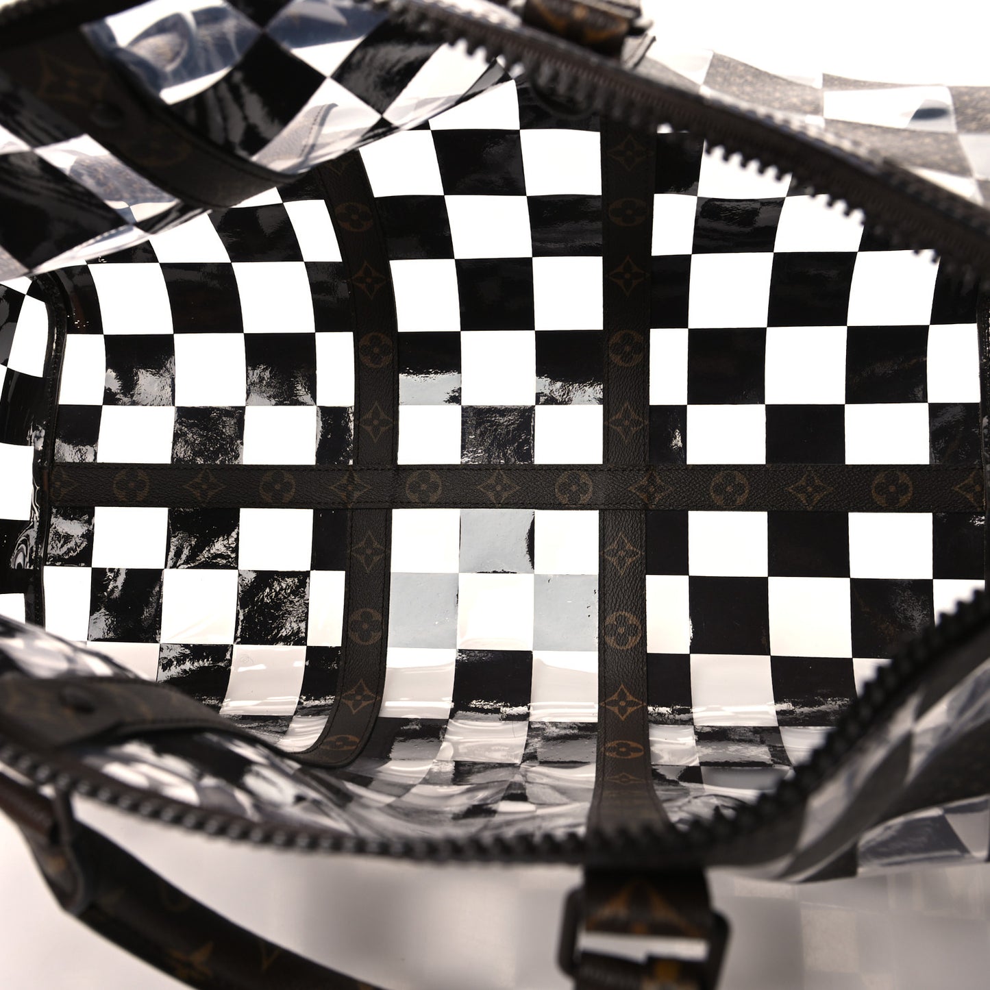 PVC Monogram Chess Keepall Bandouliere 50
