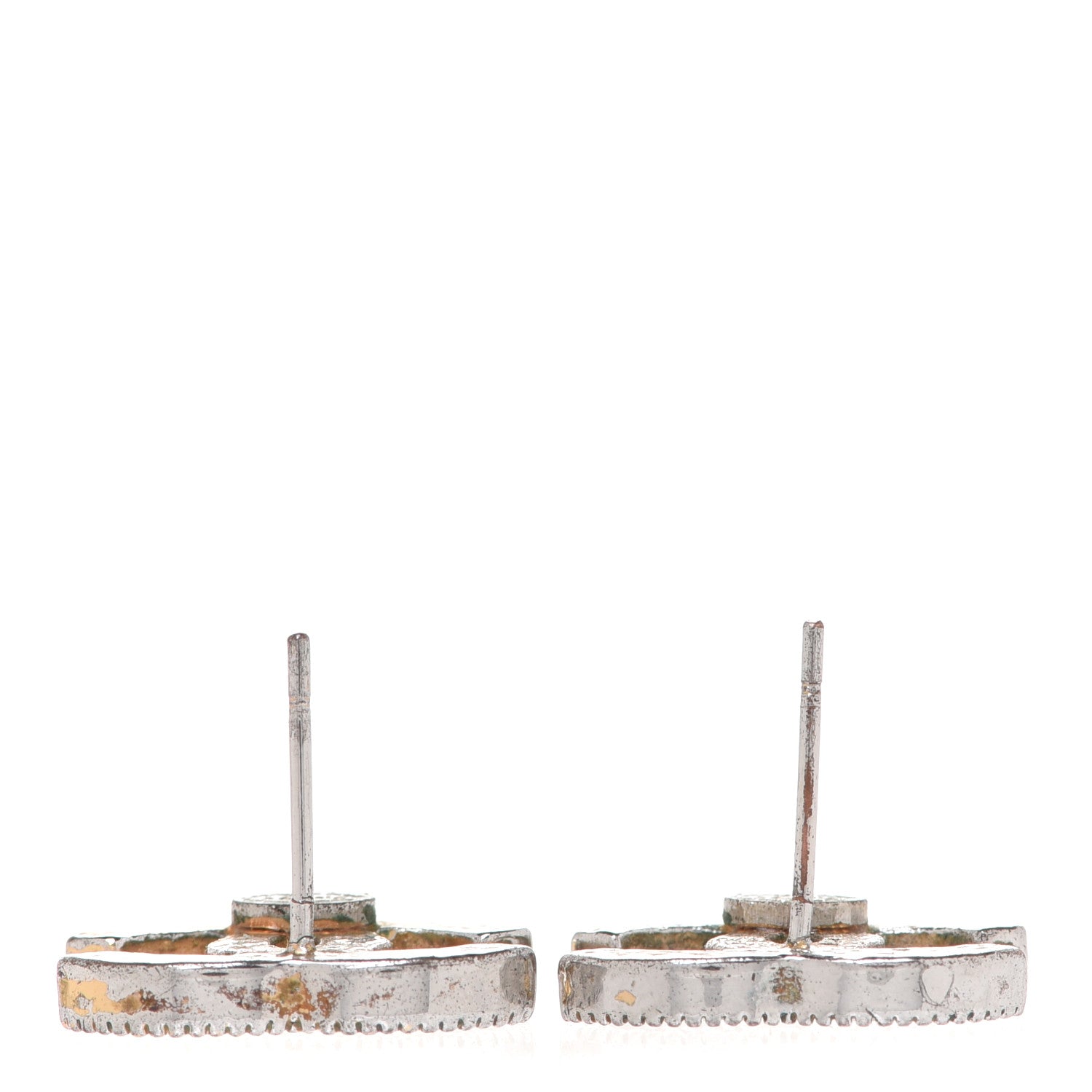 Chanel Crystal Mini Timeless CC Earrings Silver 3 of 4