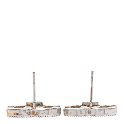 Chanel Crystal Mini Timeless CC Earrings Silver 3 of 4