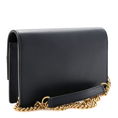 Gucci Calfskin Tiger Studded Chain Wallet Blue Agata Hibiscus Red Mystic White 3 of 9