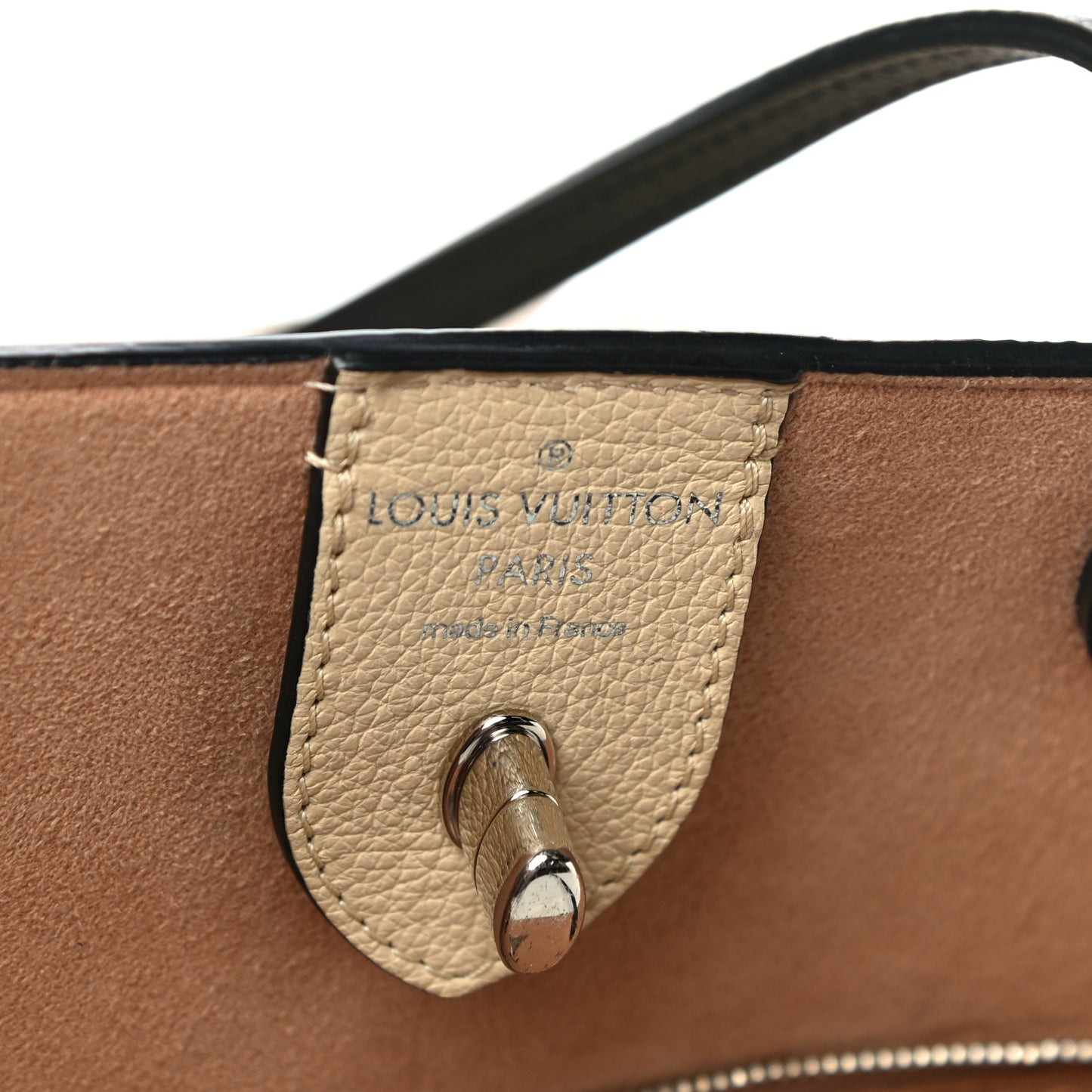 Calfskin Lockme Go Tote Black Vanilla