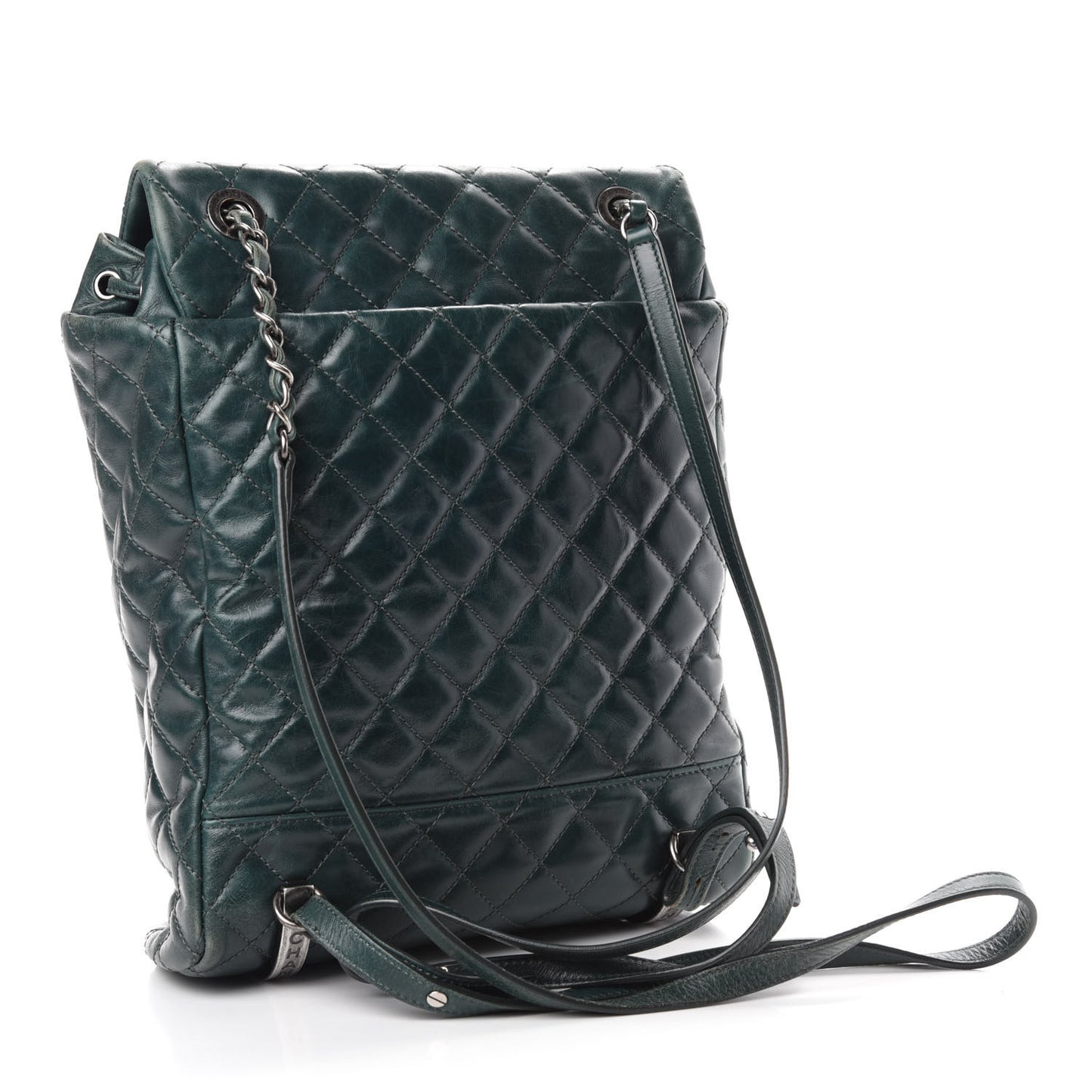 Calfskin Quilted Large Salzburg Mountain Backpack Dark Green
