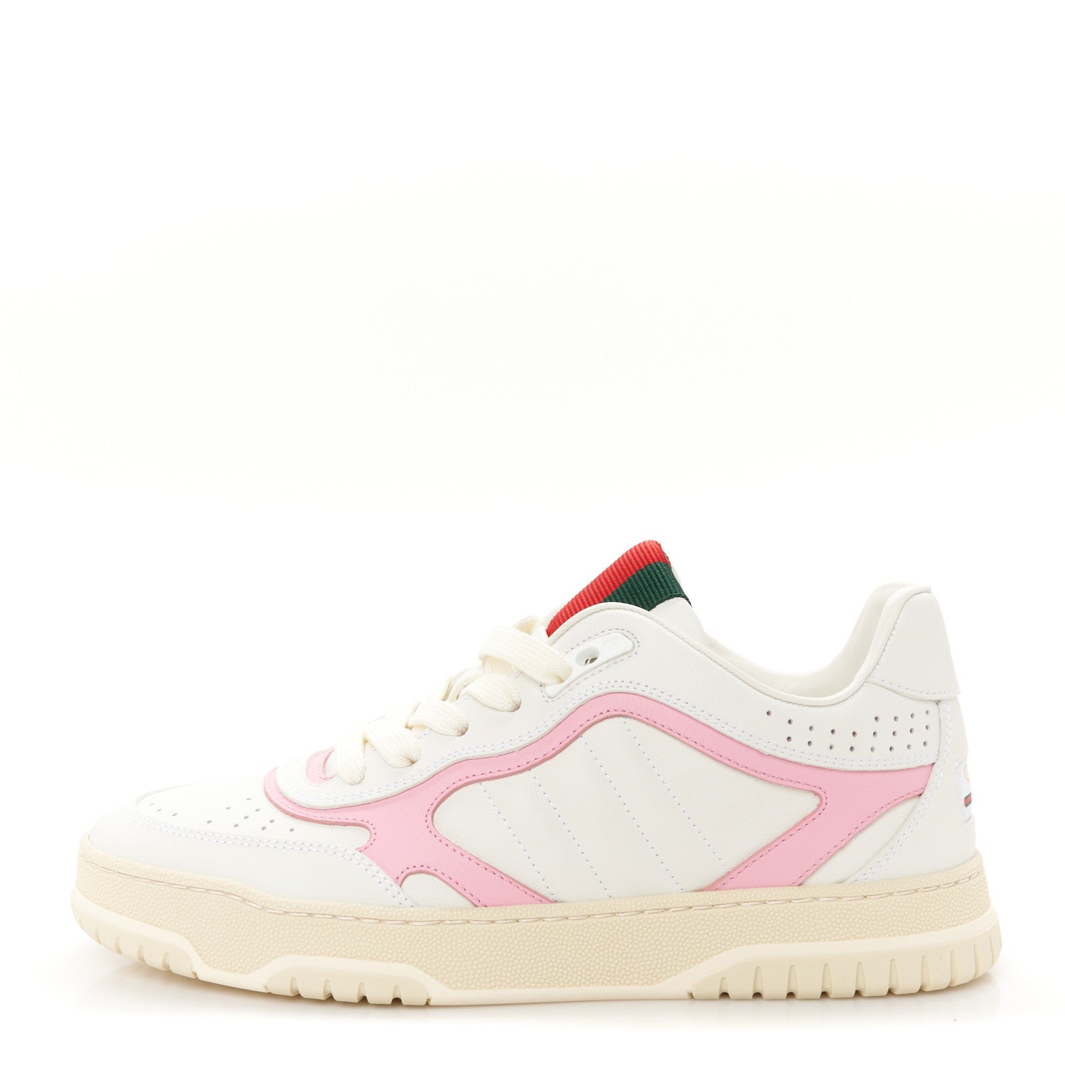 Gucci Calfskin Womens Re-Web Sneakers 38 White Pink 1 of 12