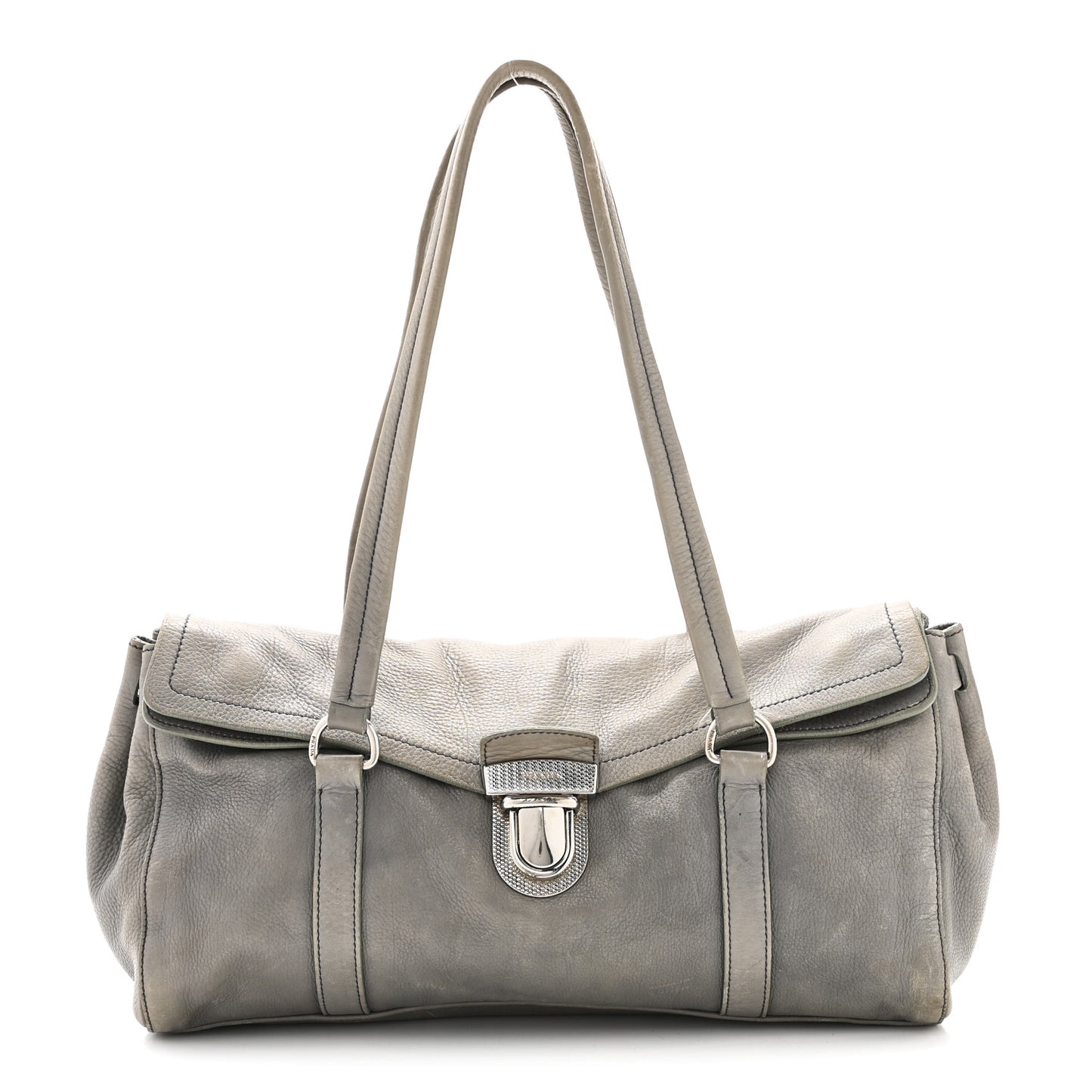 Cervo Antik Easy Foldover Pushlock Satchel Grey