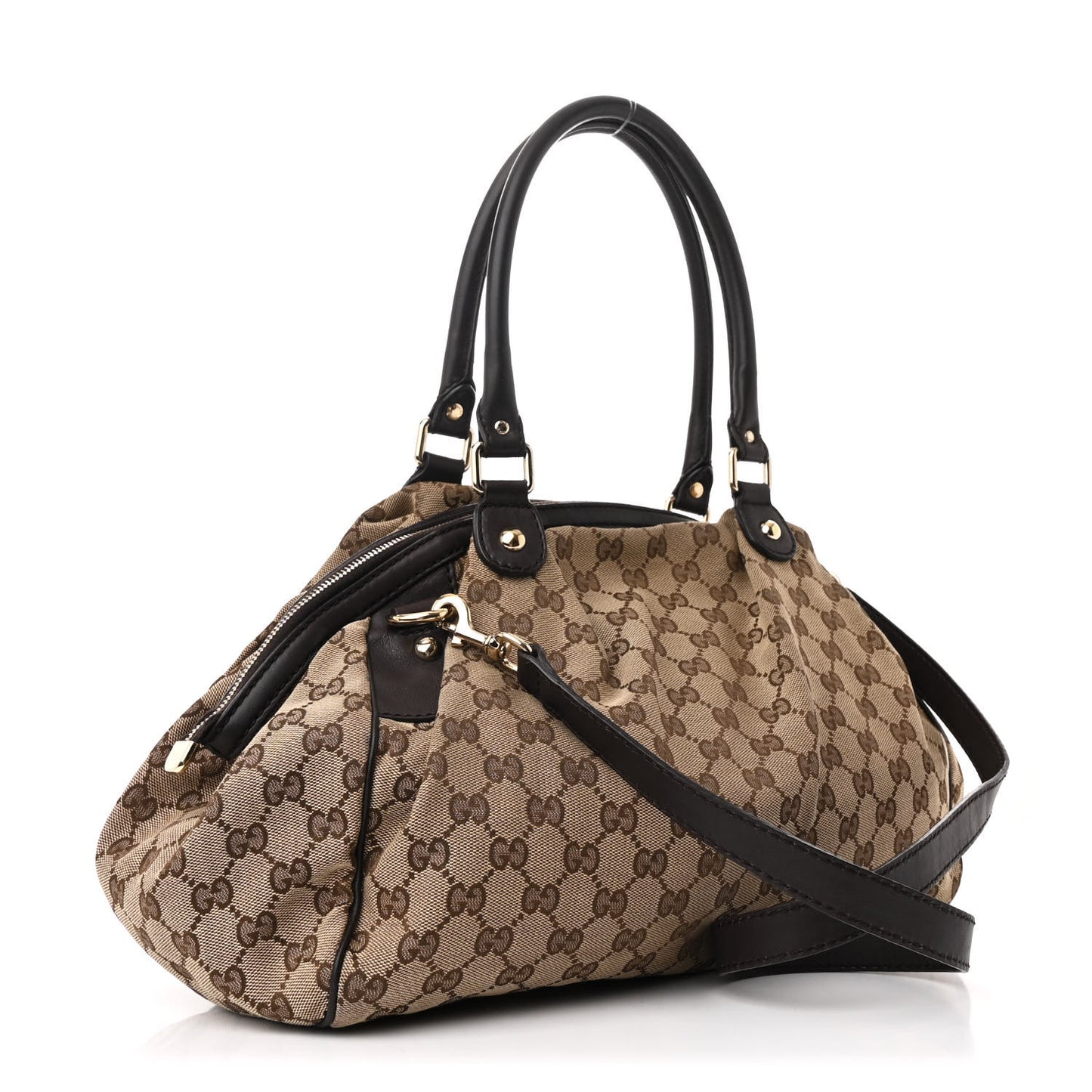 Monogram Medium Sukey Boston Bag Brown