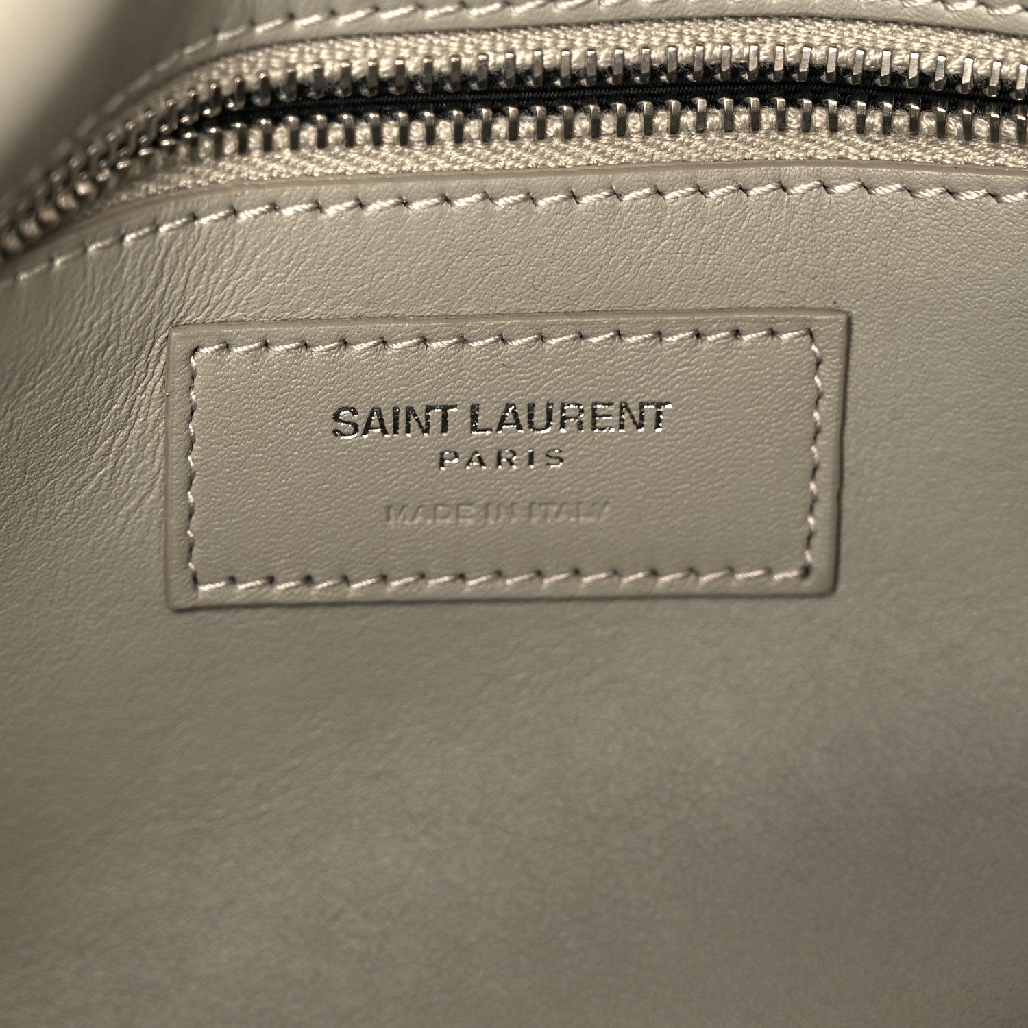 Saint Laurent Calfskin Shearling Monogram Medium Niki Chain Satchel Grey 6 of 11