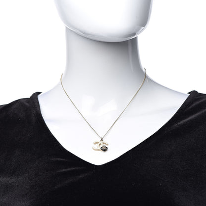 Chanel Enamel CC Camelia Necklace Gold White 2 of 5
