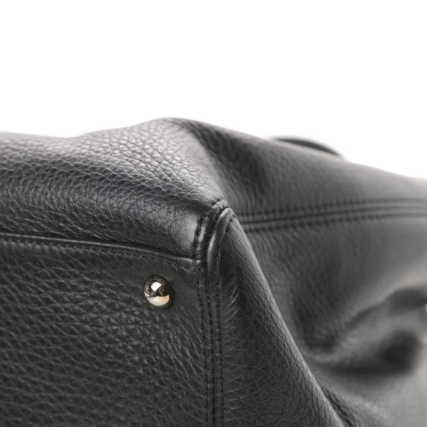 Calfskin Cerf Executive Shopper Tote Black