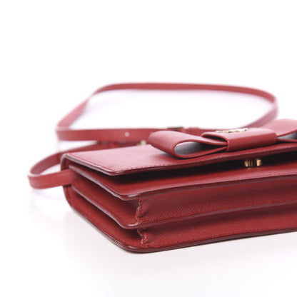 Prada Saffiano Fiocco Bow Flap Wallet Fuoco 8 of 10