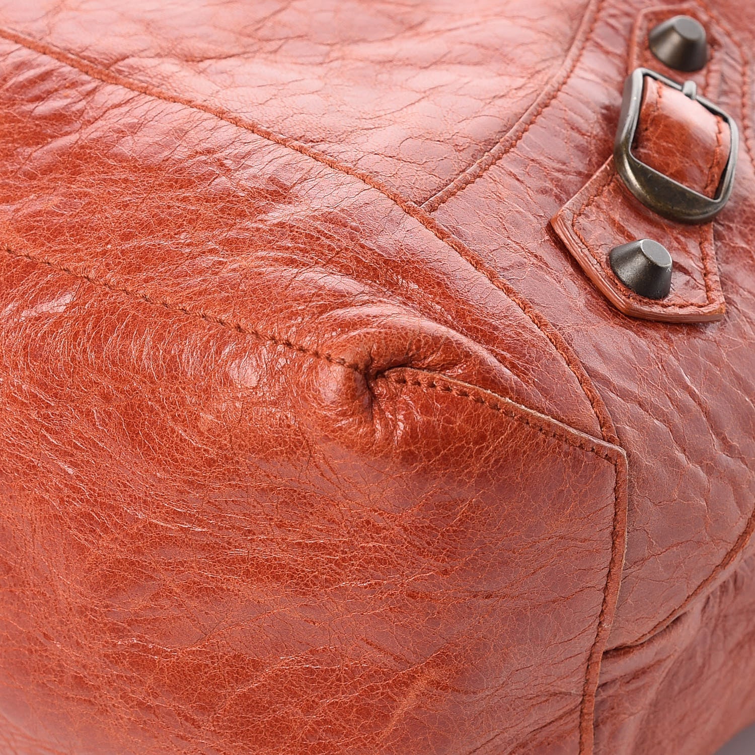 Balenciaga Agneau Classic Hardware Day Hobo Rouille 10 of 14