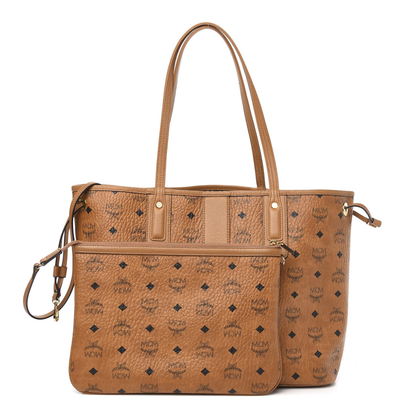 Visetos Medium Liz Reversible Shopper Tote Cognac