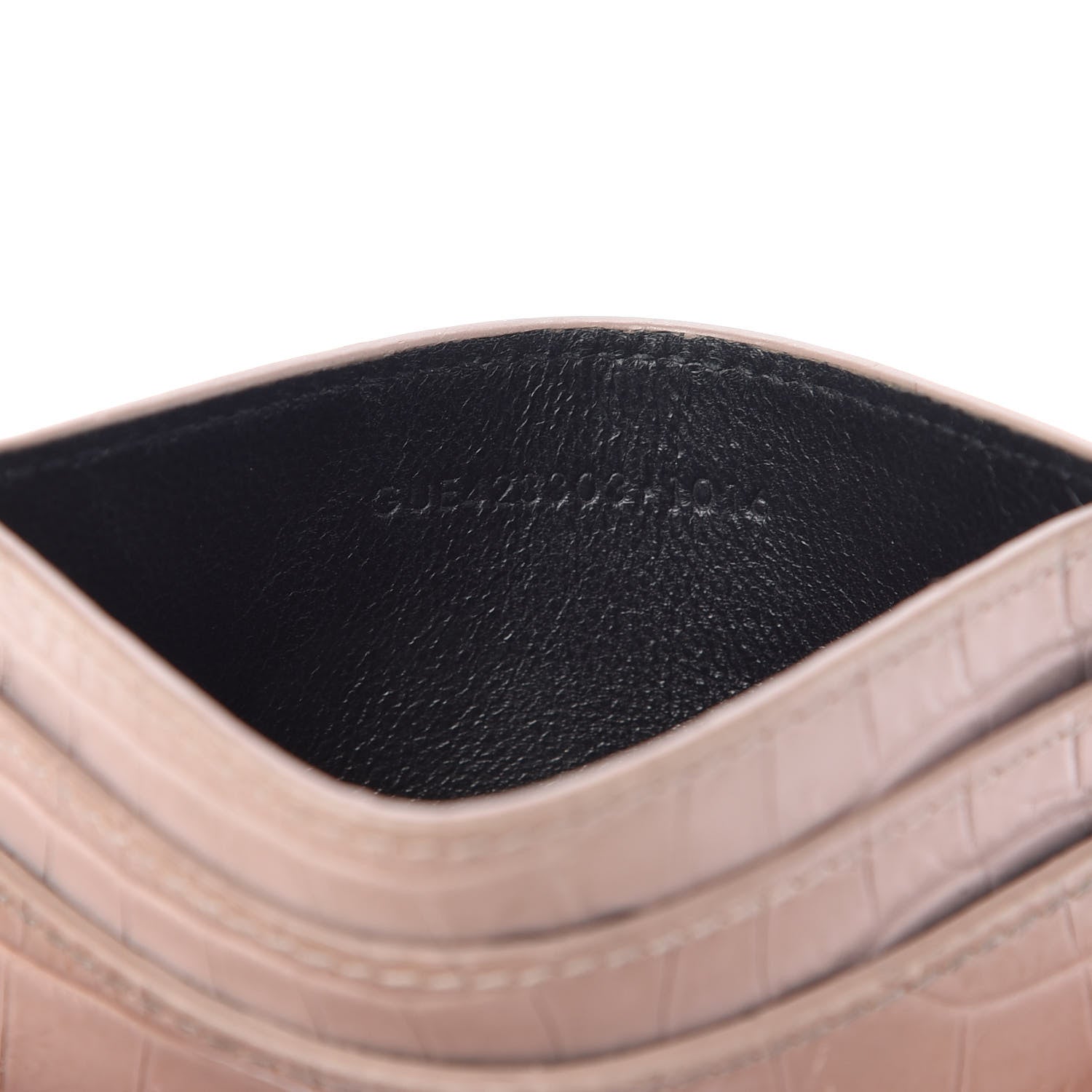 Saint Laurent Calfskin Crocodile Embossed Card Case Rose Antic 7 of 10