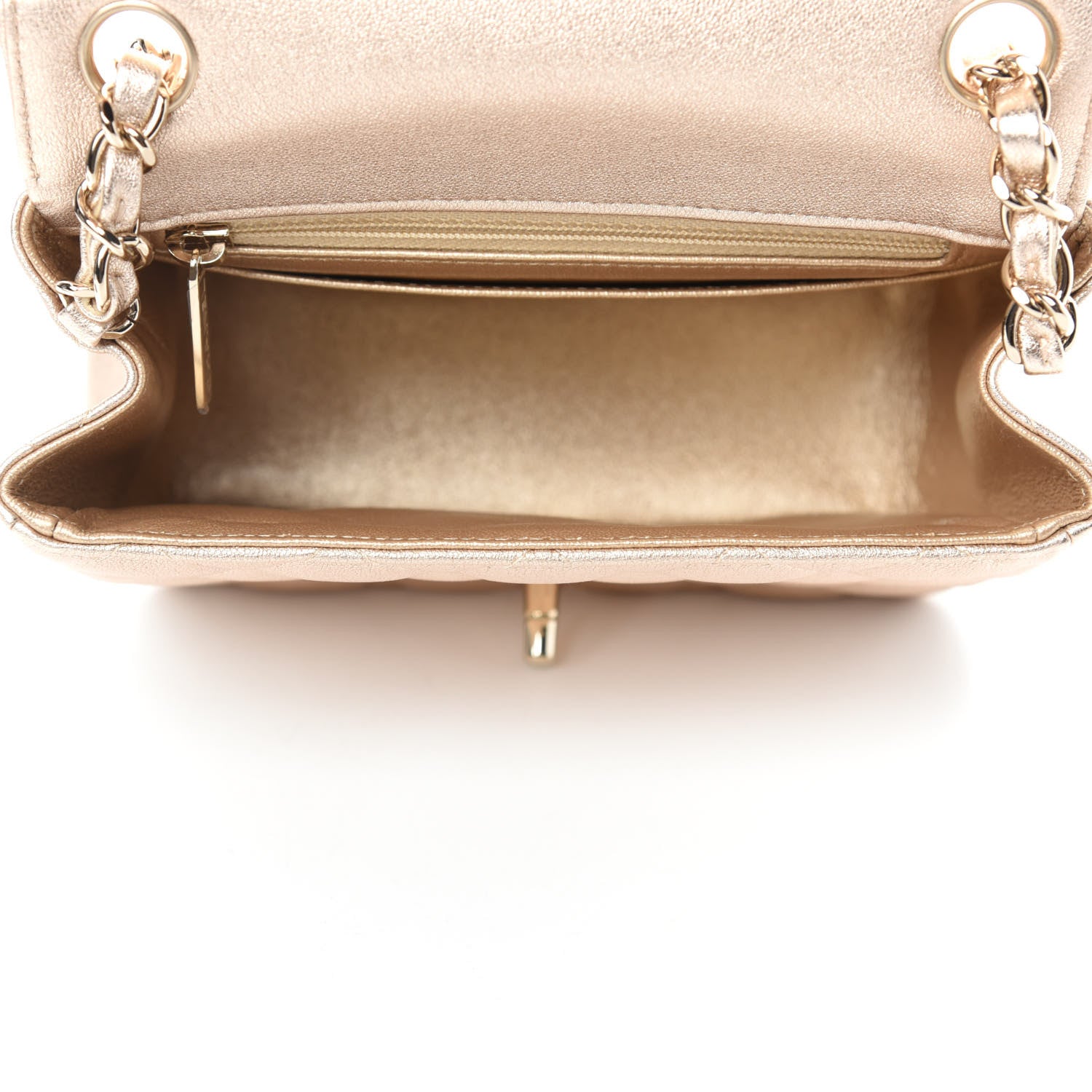 Chanel Metallic Lambskin Quilted Mini Square Flap Gold 5 of 10