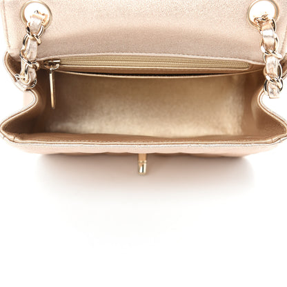 Chanel Metallic Lambskin Quilted Mini Square Flap Gold 5 of 10