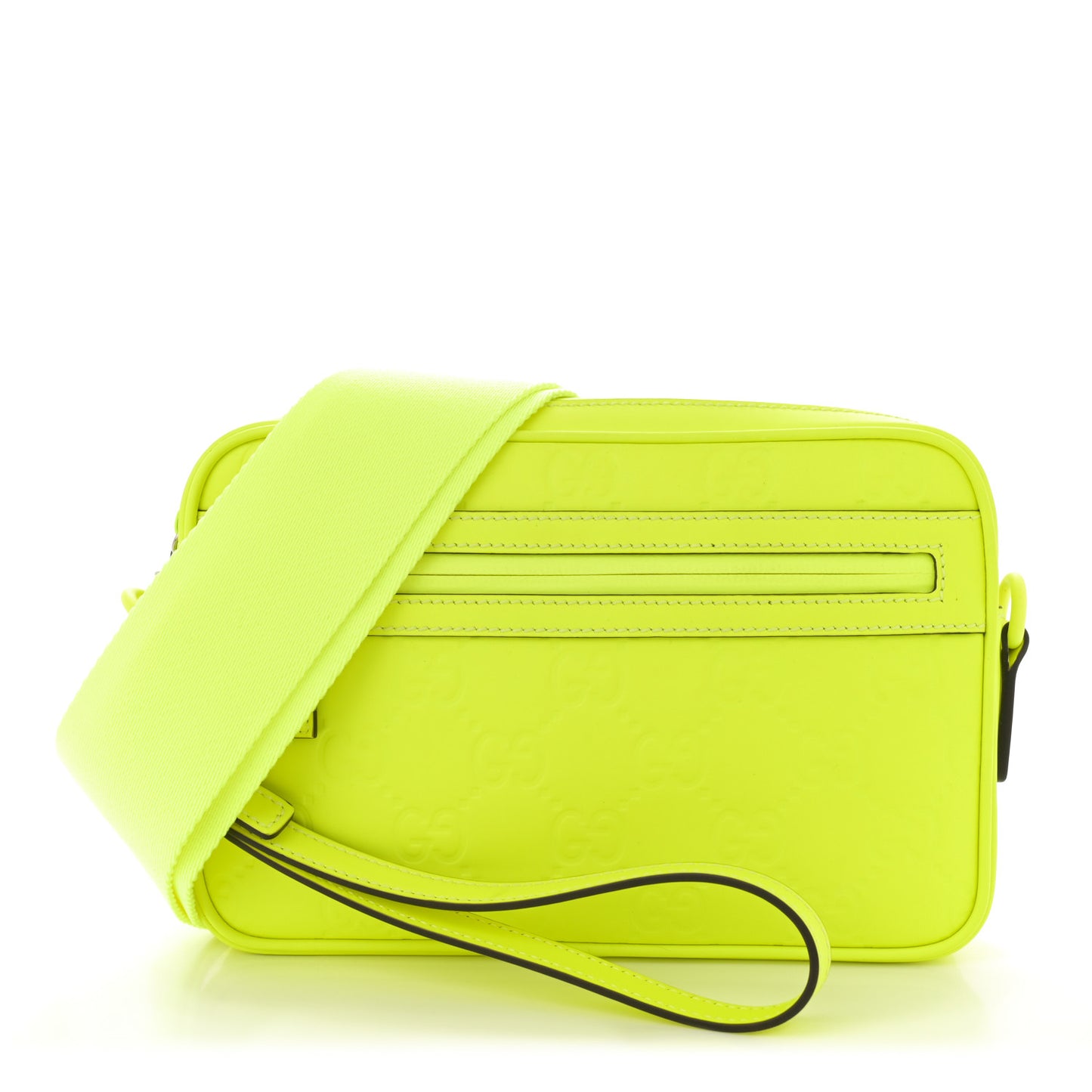 Rubber Effect Monogram GG Crossbody Bag Fluorescent Yellow
