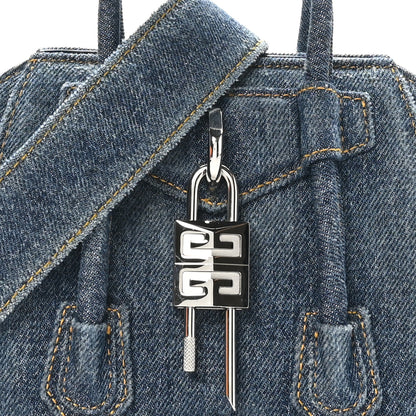 Givenchy Denim Mini Lock Antigona Shoulder Bag Blue 7 of 9