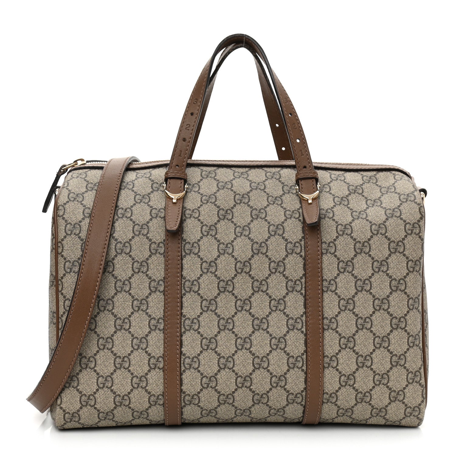 Gucci GG Supreme Monogram Margaux Calfskin Medium Nice Boston Beige Ebony Acero 1 of 12