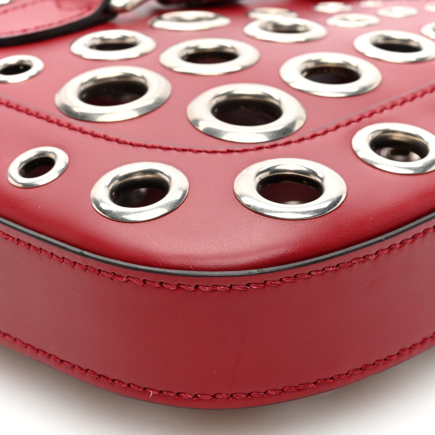 Calfskin Ha Ha Ha Jackie 1961 Eyelet Hobo Cherry Red