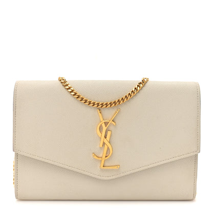Saint Laurent Grain De Poudre Monogram Uptown Chain Wallet Crema Soft 1 of 17