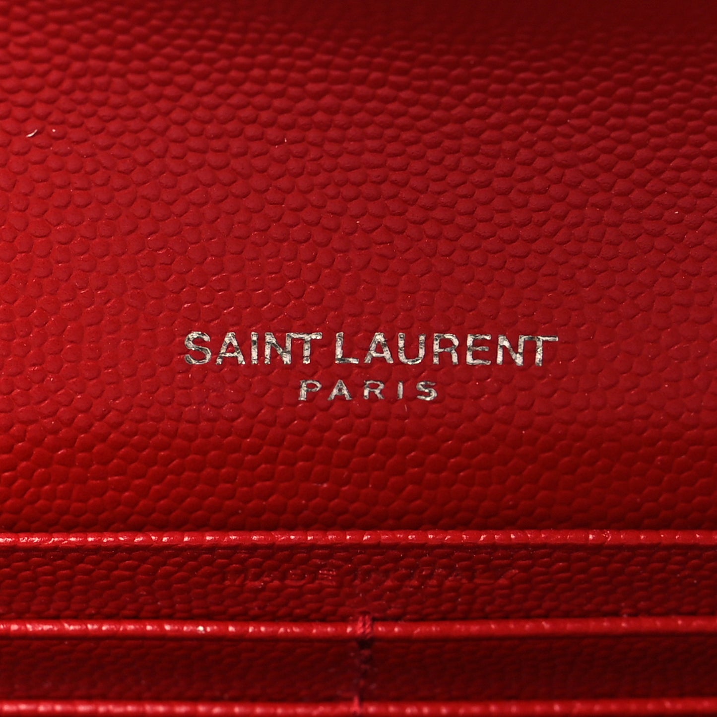 Grain De Poudre Matelasse Chevron Monogram Flap Wallet Red