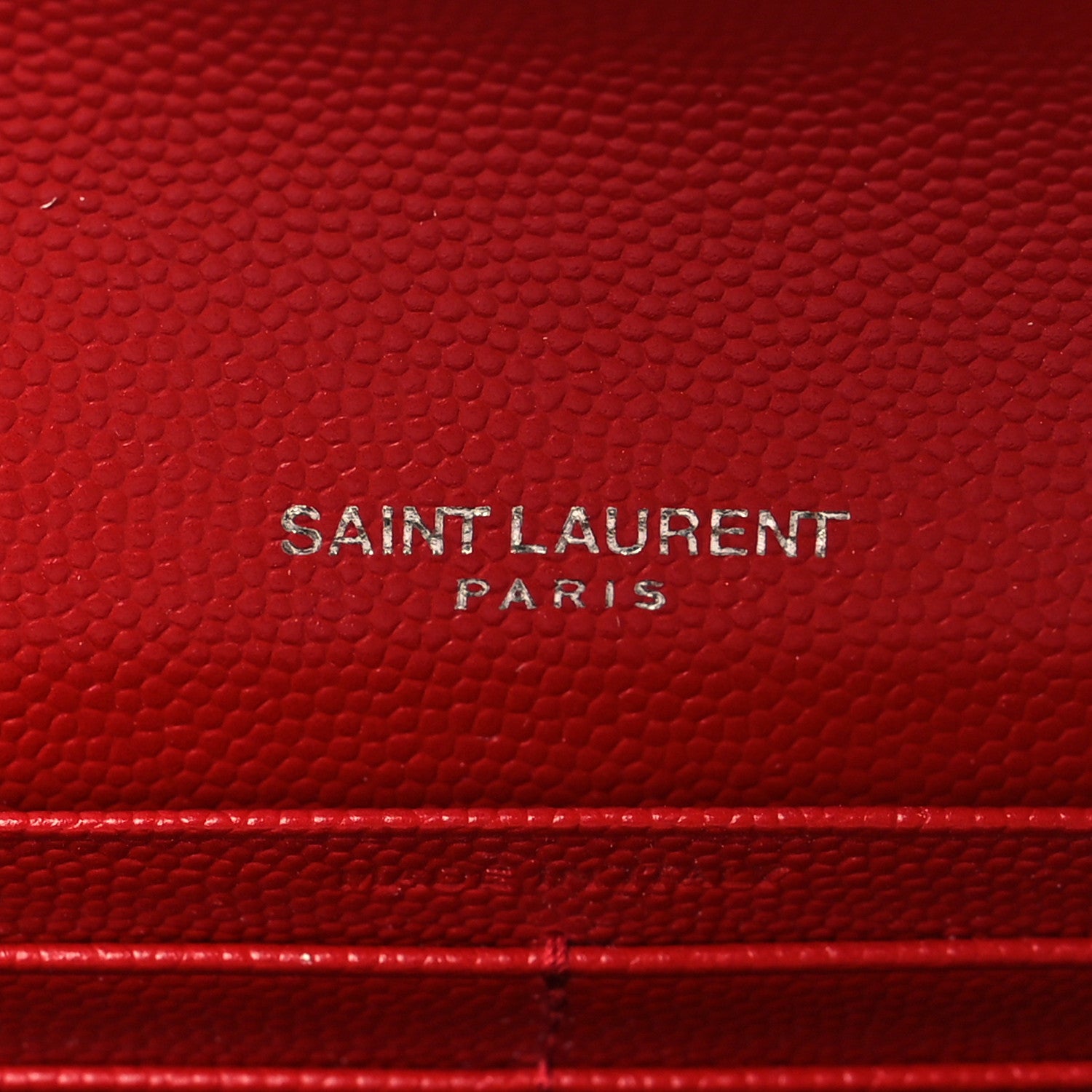 Saint Laurent Grain De Poudre Matelasse Chevron Monogram Flap Wallet Red 6 of 6