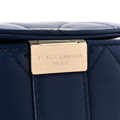 Chanel Lambskin Resin Elegant Chain Vanity Case Blue 9 of 13