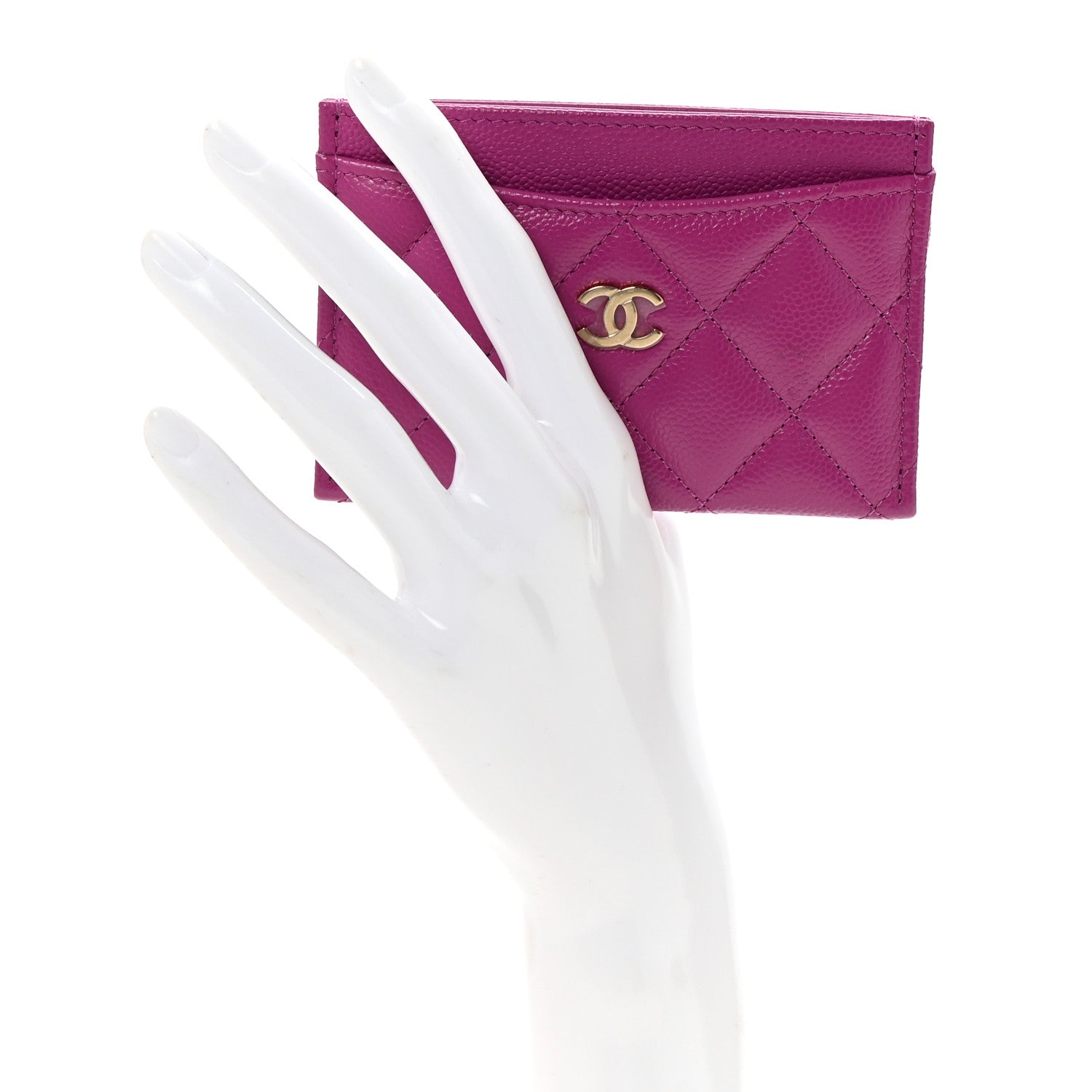 Chanel Caviar Quilted Card Holder Purple 2 of 8