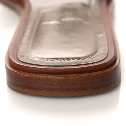 Hermes Box Calfskin Oran Sandals 40 Gold 9 of 23