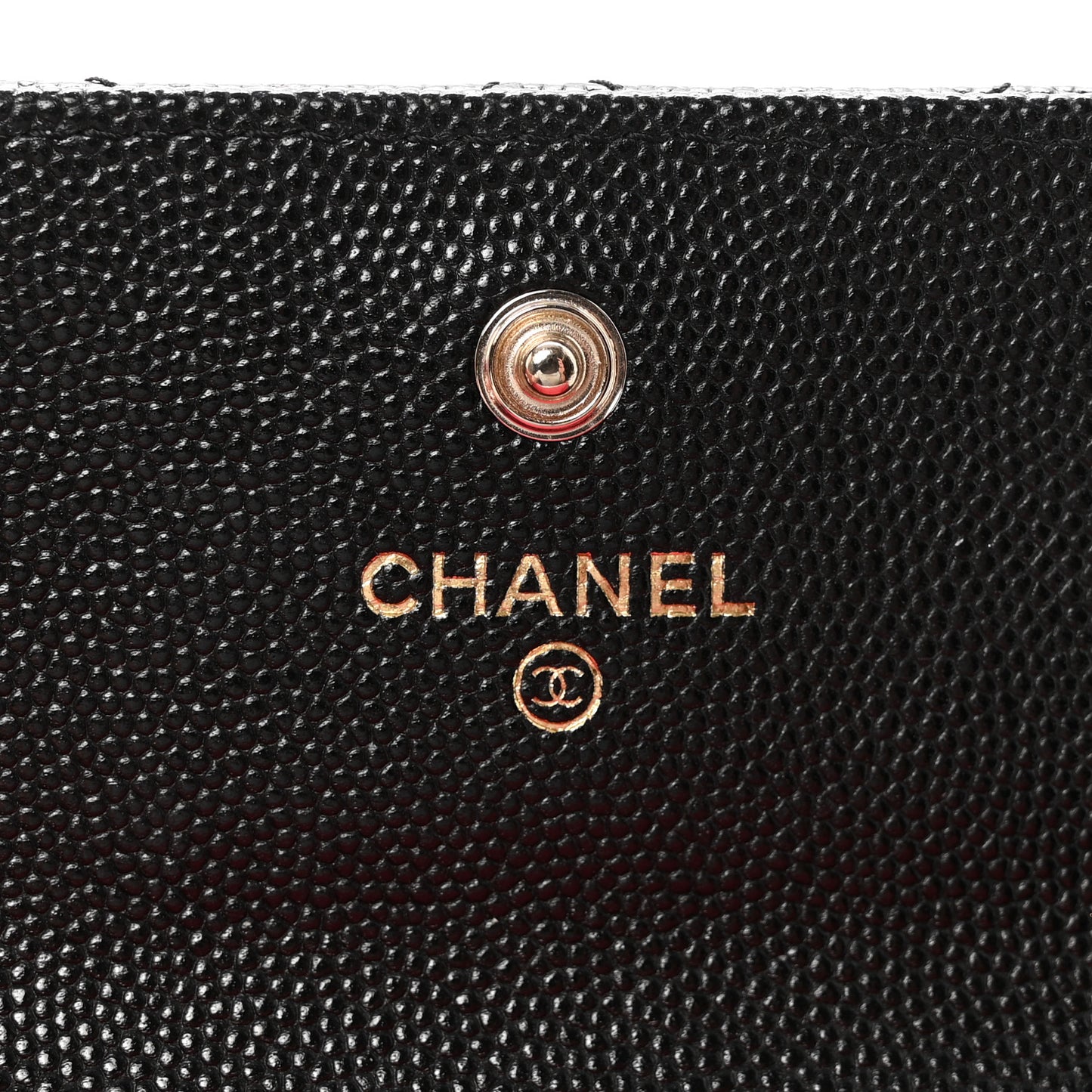 Caviar Metal Perforated Quilted CC Flap Card Holder Black