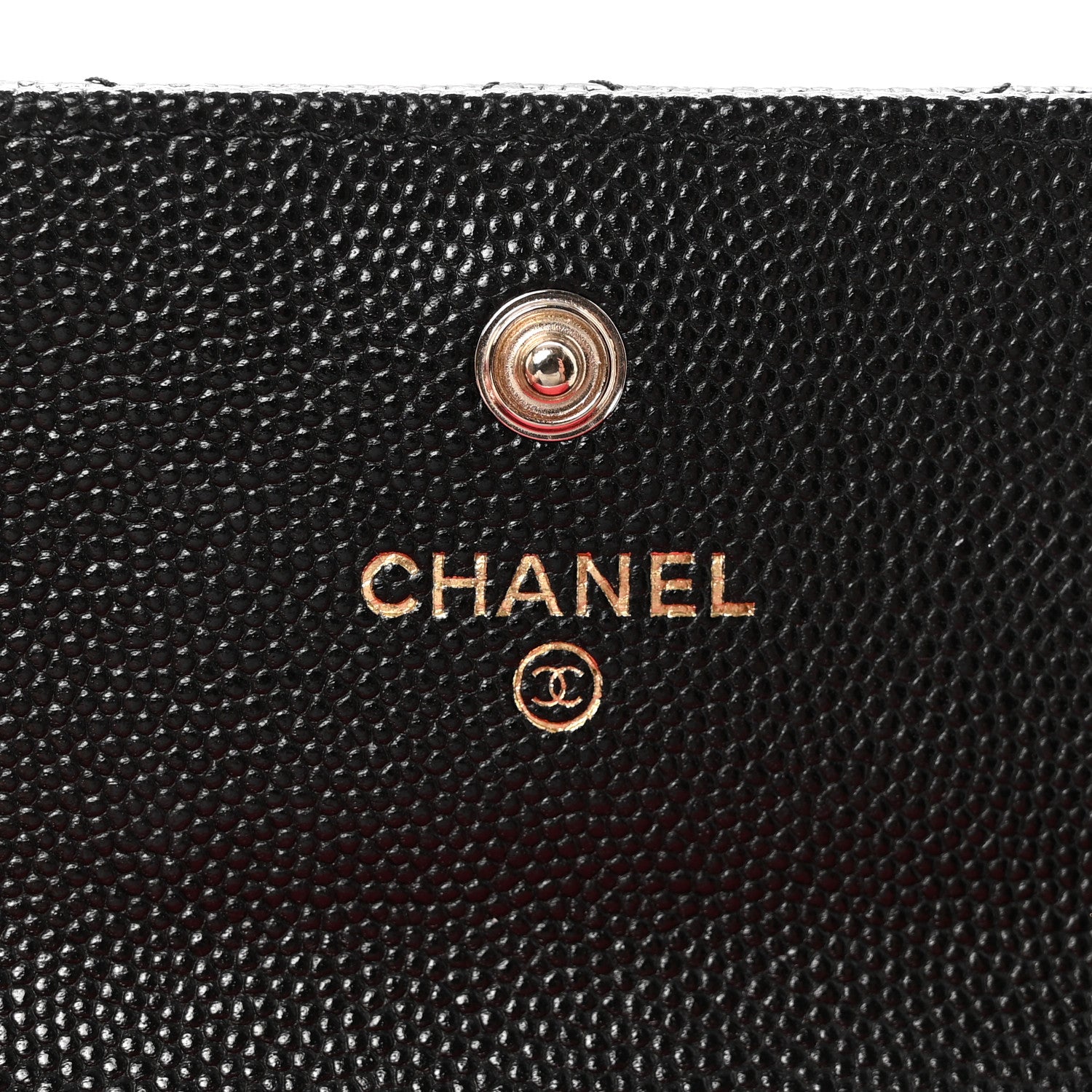 Chanel Caviar Metal Perforated Quilted CC Flap Card Holder Black 6 of 8
