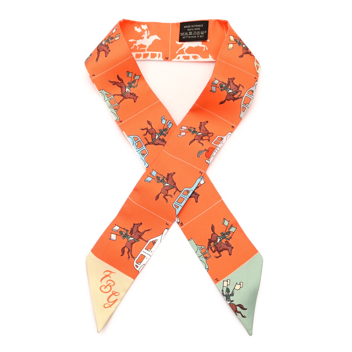 Silk Parade CG Twilly Corail Vert Amande Brun