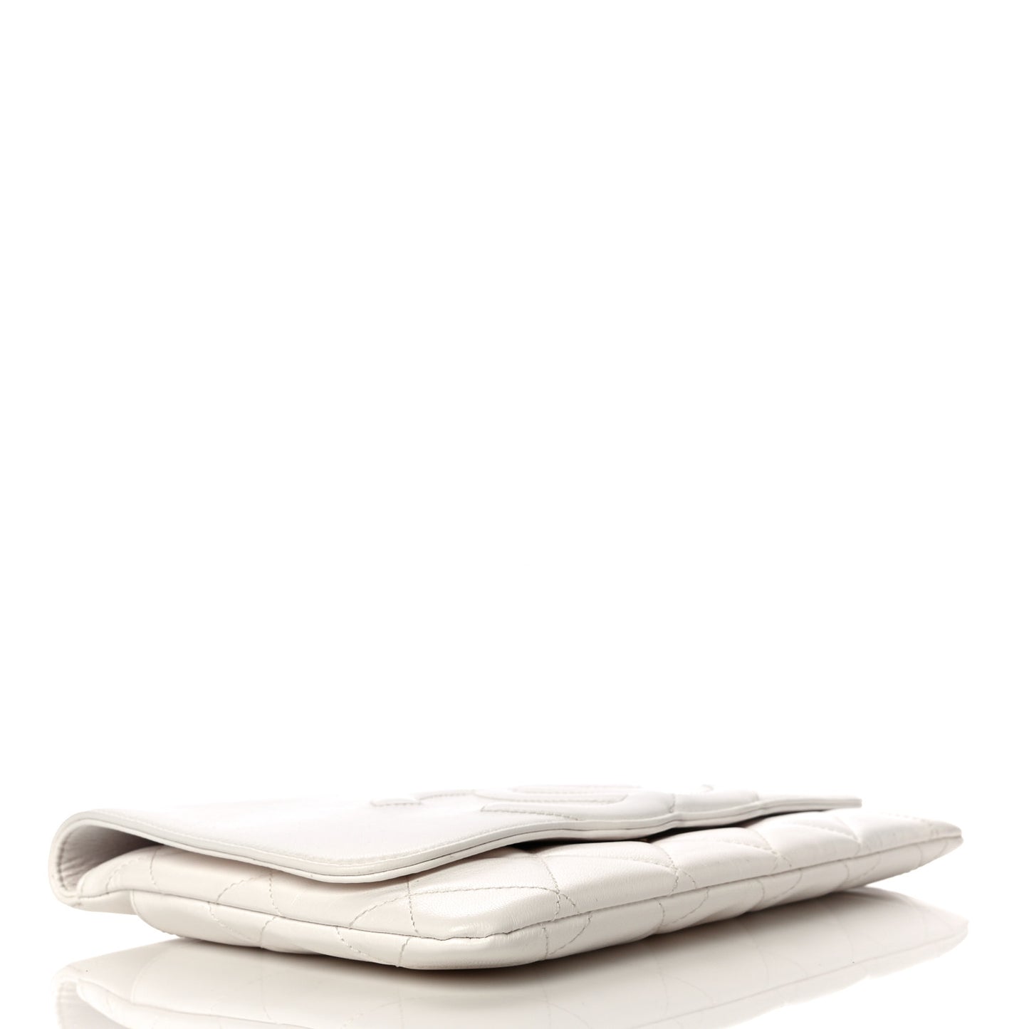 Goatskin Quilted Timeless CC Clutch White