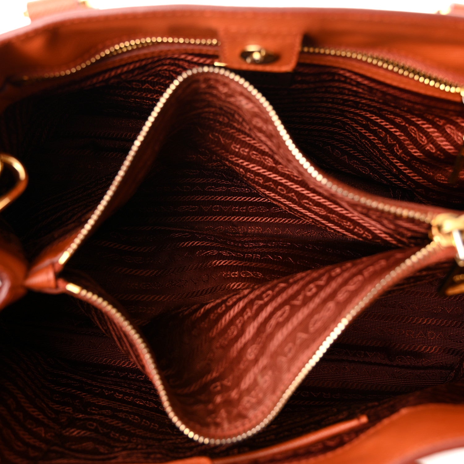 Prada Saffiano Lux Medium Tote Papaya 5 of 10