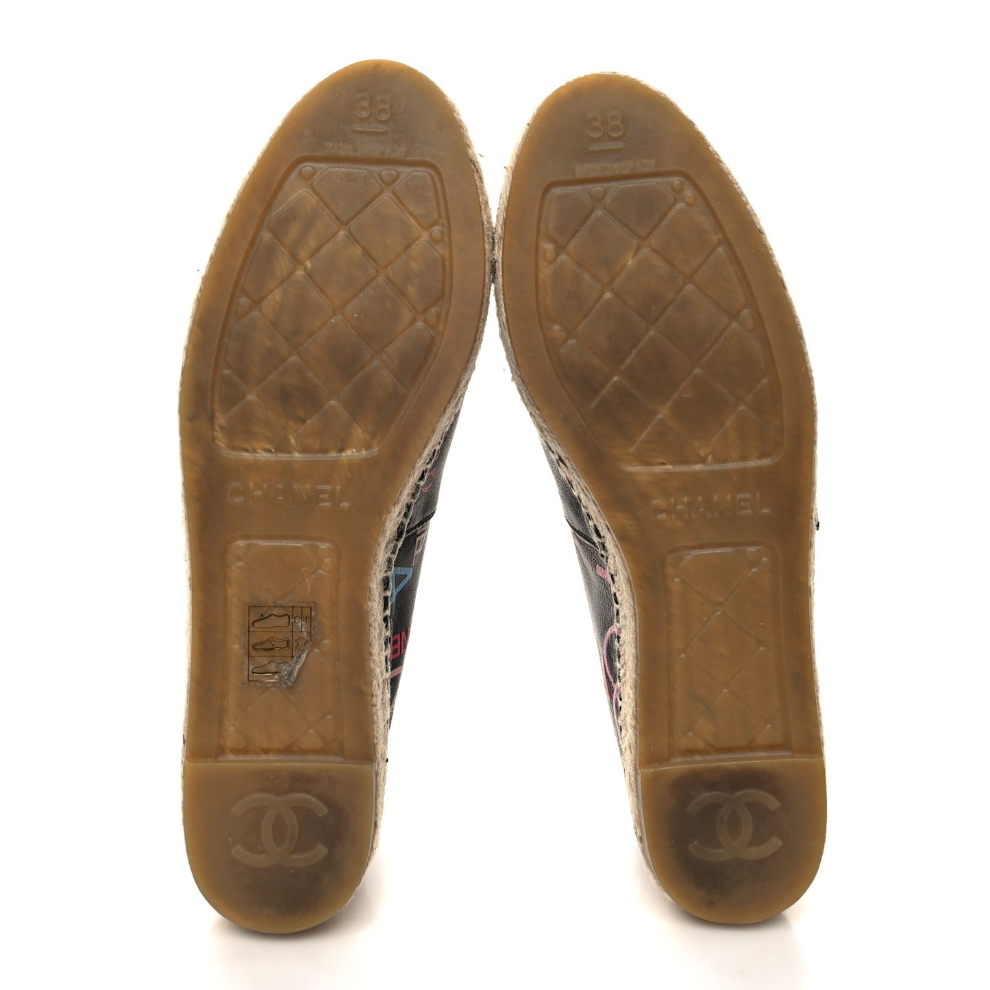 Lambskin Grosgrain Printed Espadrilles 38 Multicolor Black