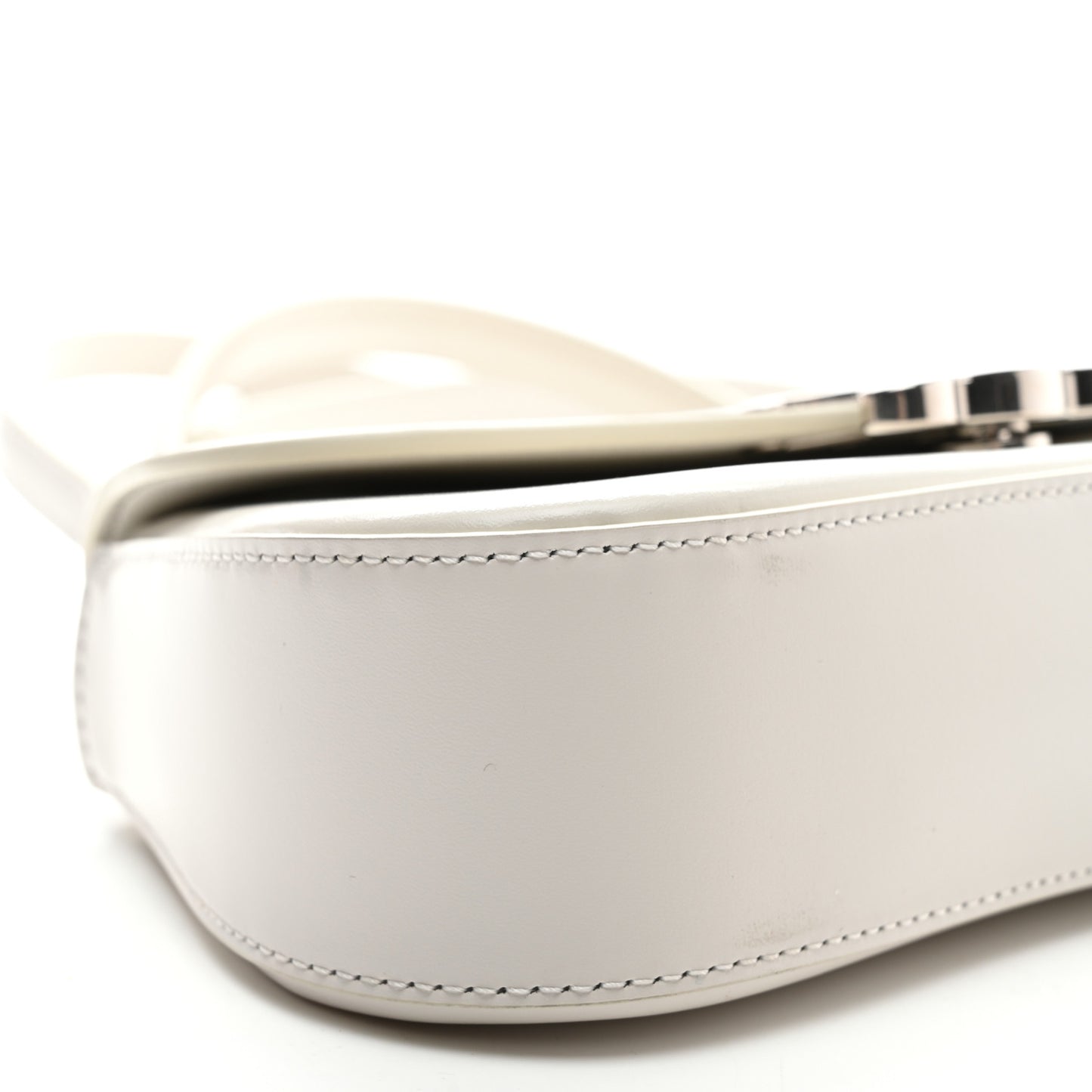Shiny Calfskin Teen Lola Bag White
