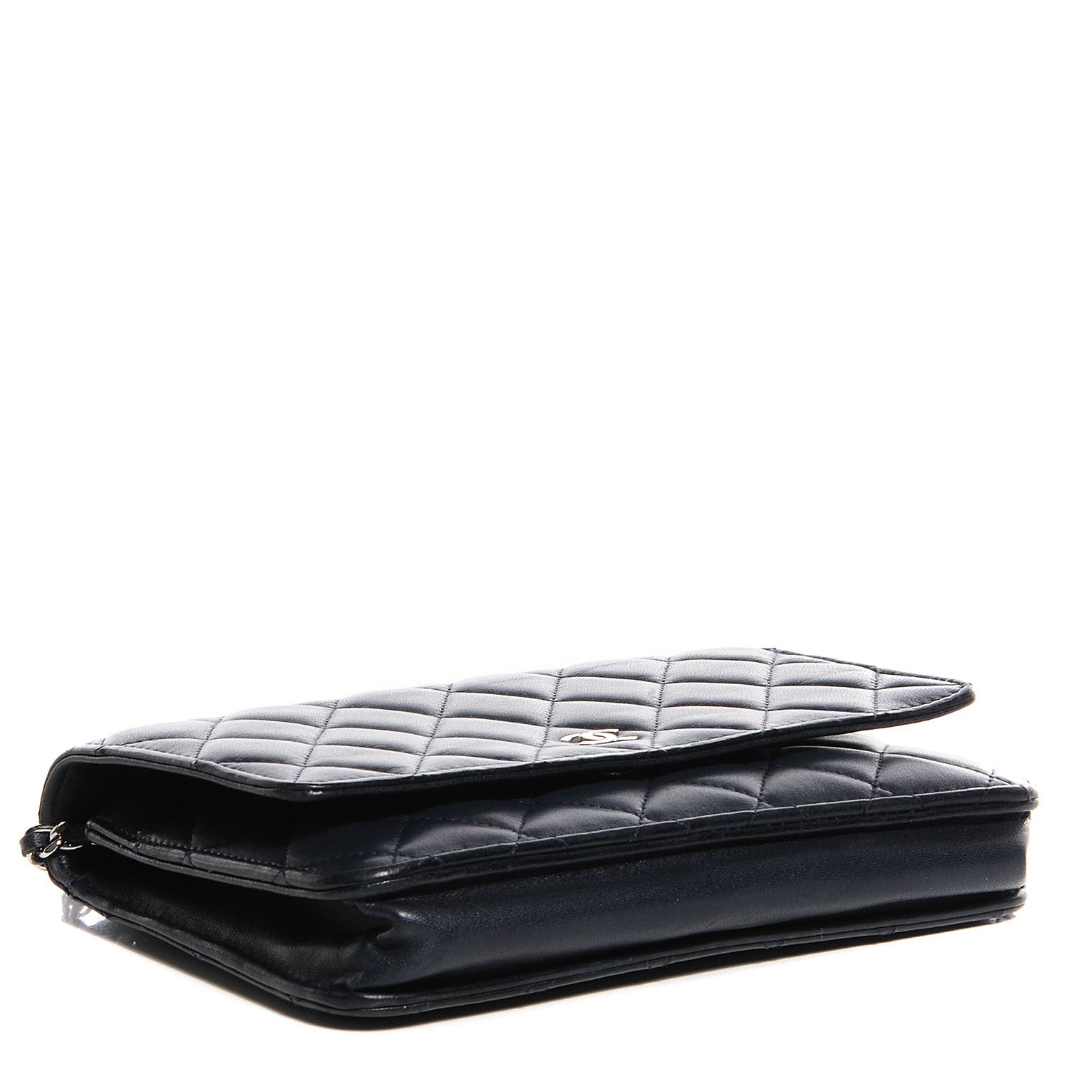 Chanel Lambskin Quilted Wallet On Chain WOC Navy Blue 4 of 9