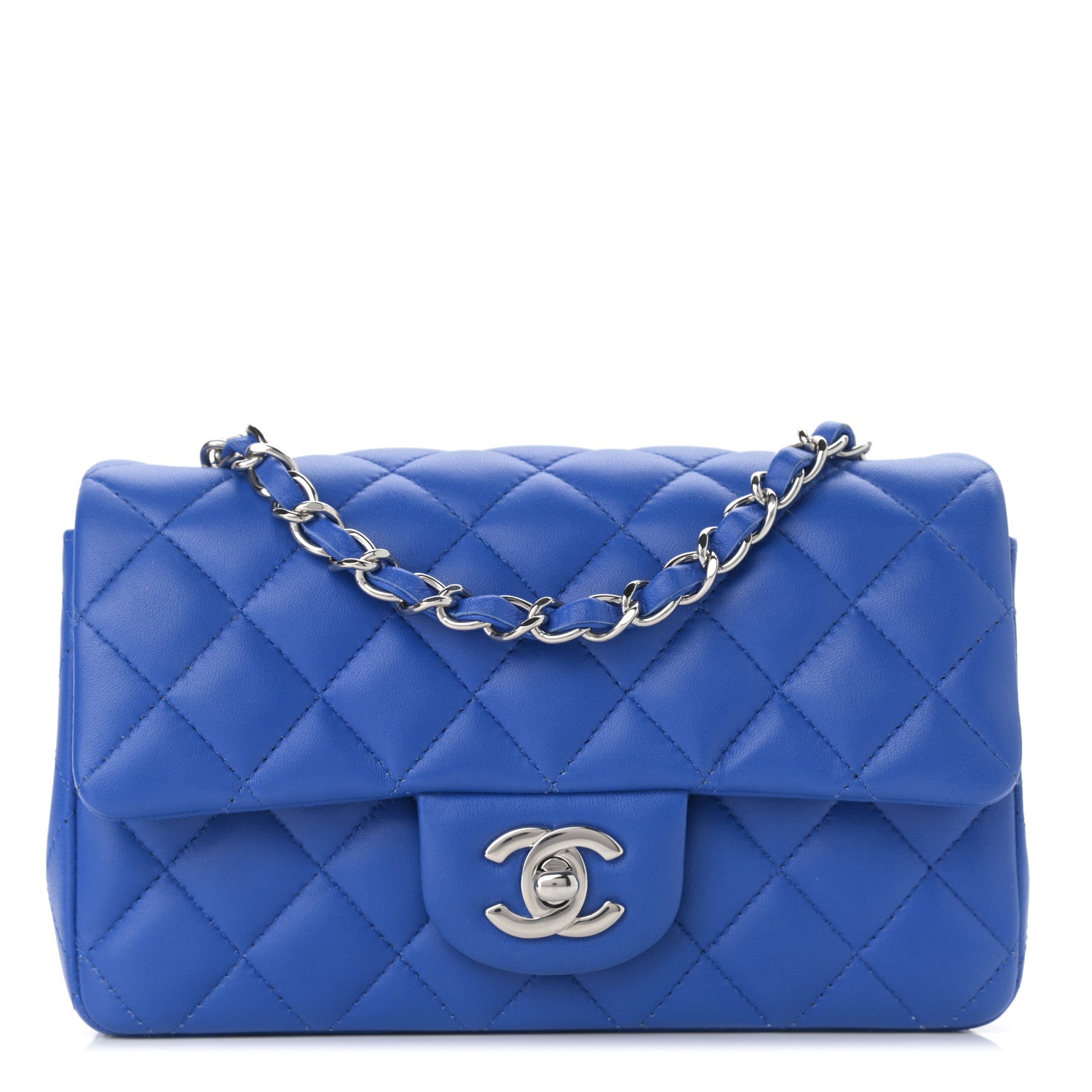 Chanel Lambskin Quilted Mini Rectangular Flap Royal Blue 1 of 10