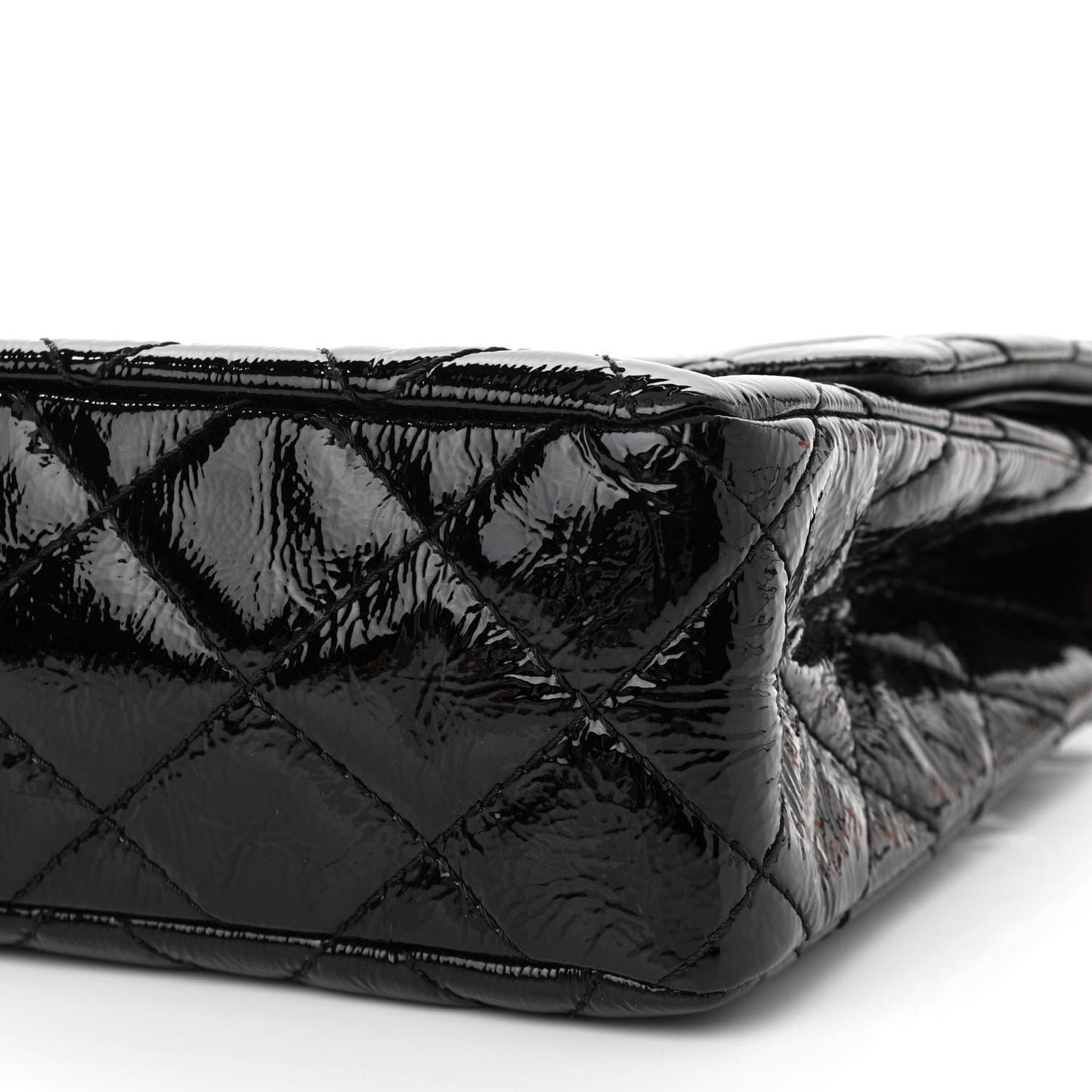 Distressed Patent Quilted 2.55 Reissue 227 Flap Black