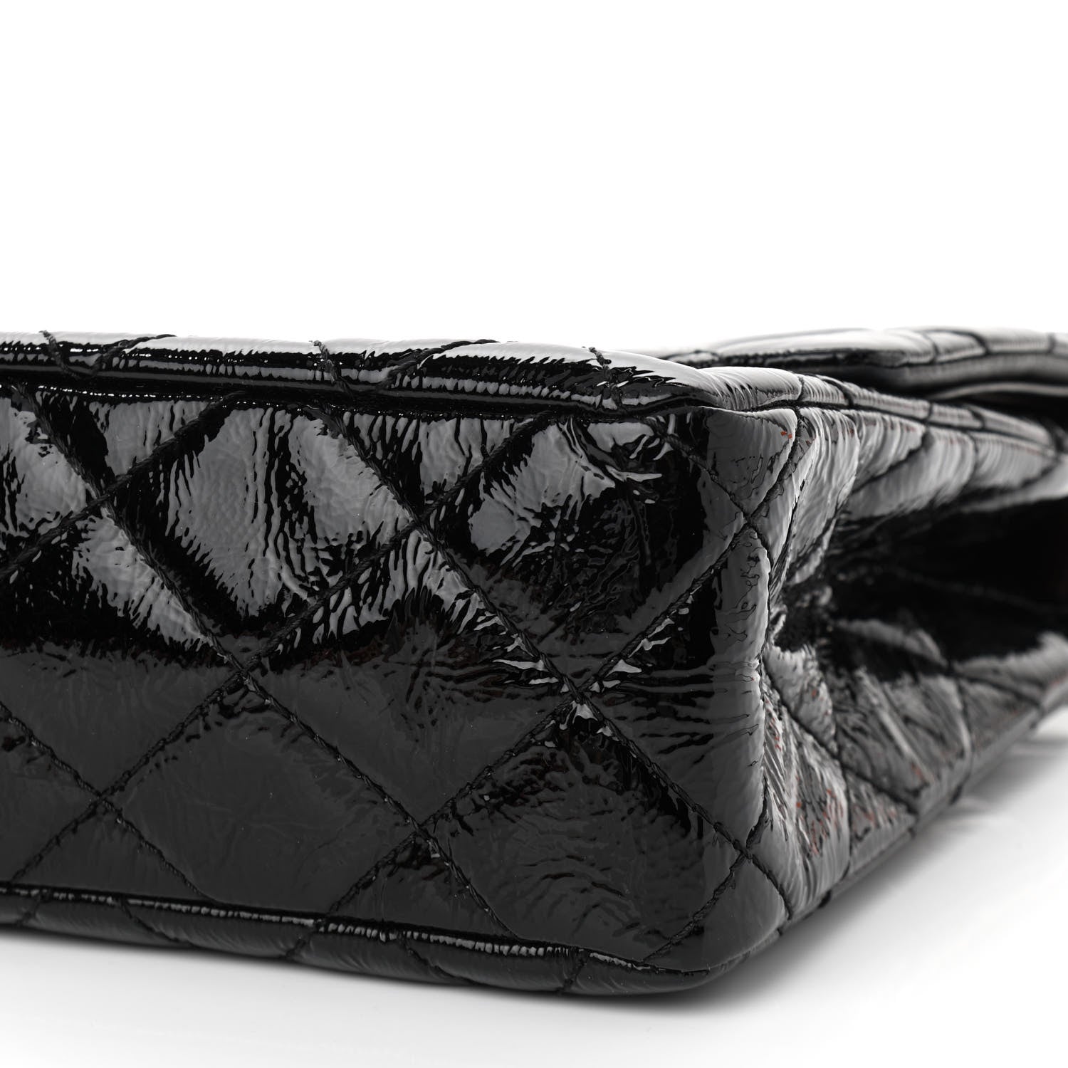 Chanel Distressed Patent Quilted 2.55 Reissue 227 Flap Black 10 of 11