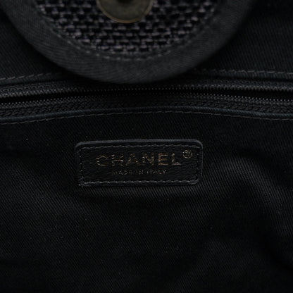 Chanel Woven Straw Raffia Large Deauville Tote Black 6 of 10