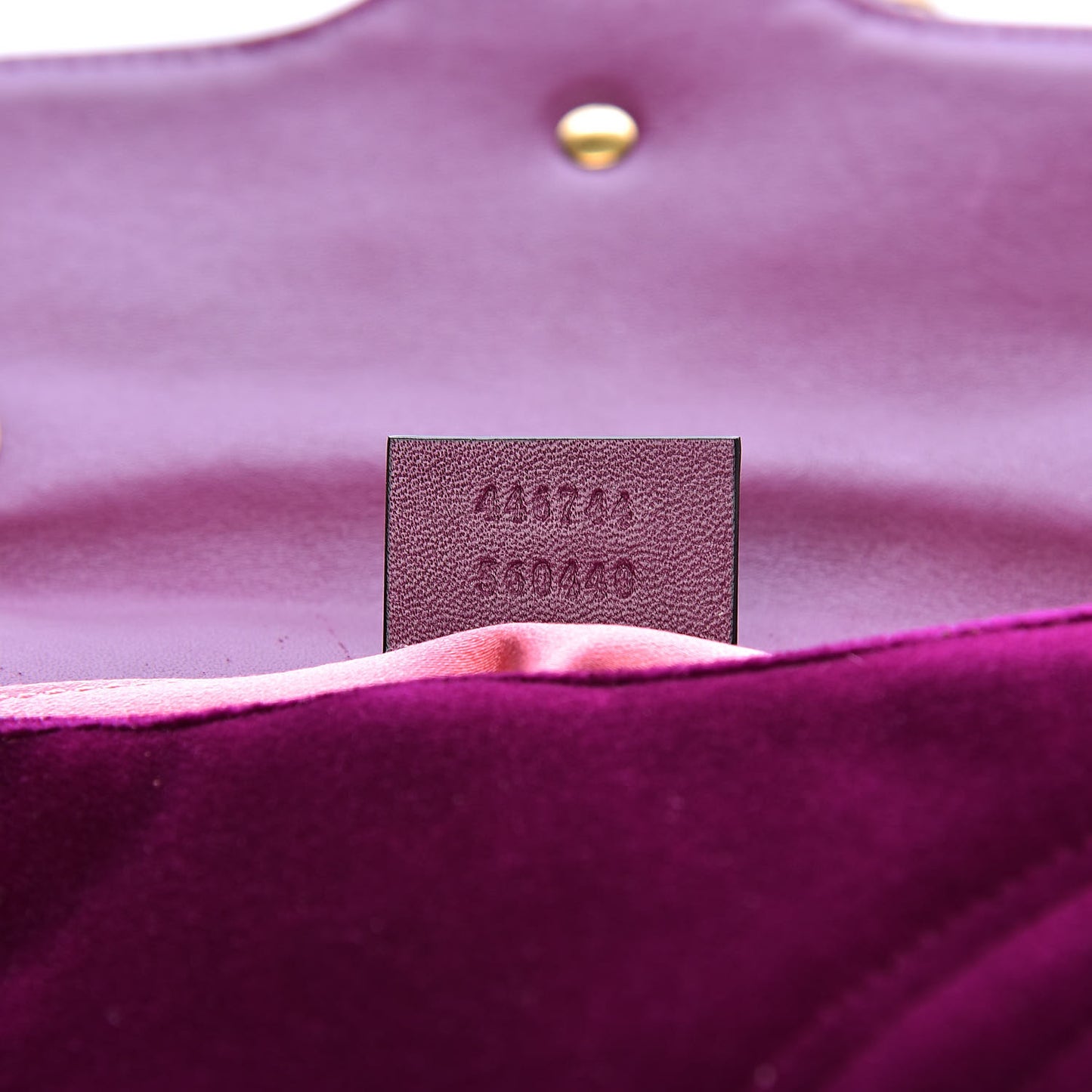 Velvet Matelasse Mini GG Marmont Shoulder Bag Fuchsia Violet Cyclamen