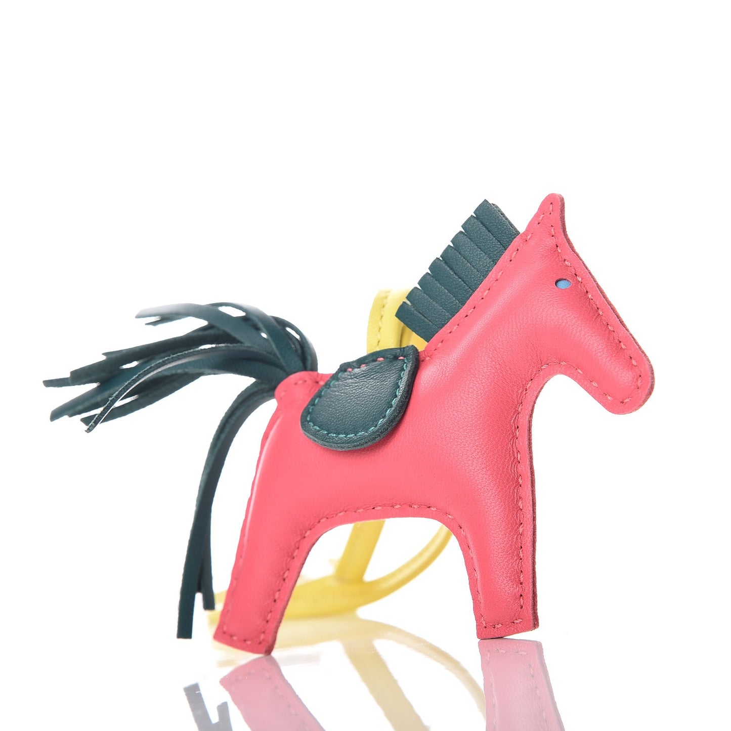 Milo Lambskin Grigri Rodeo Horse Bag Charm PM Rose Azalee Malachite Lime