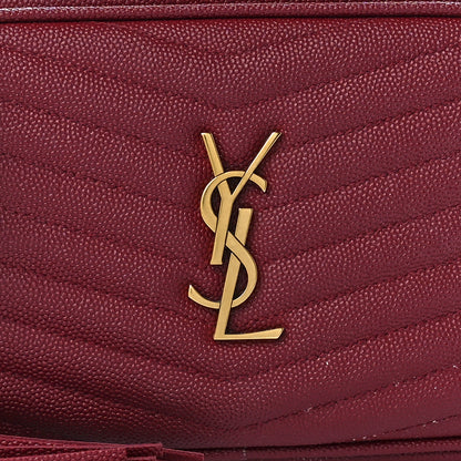 Saint Laurent Grain De Poudre Matelasse Monogram Mini Lou Camera Bag Opyum Red 8 of 11
