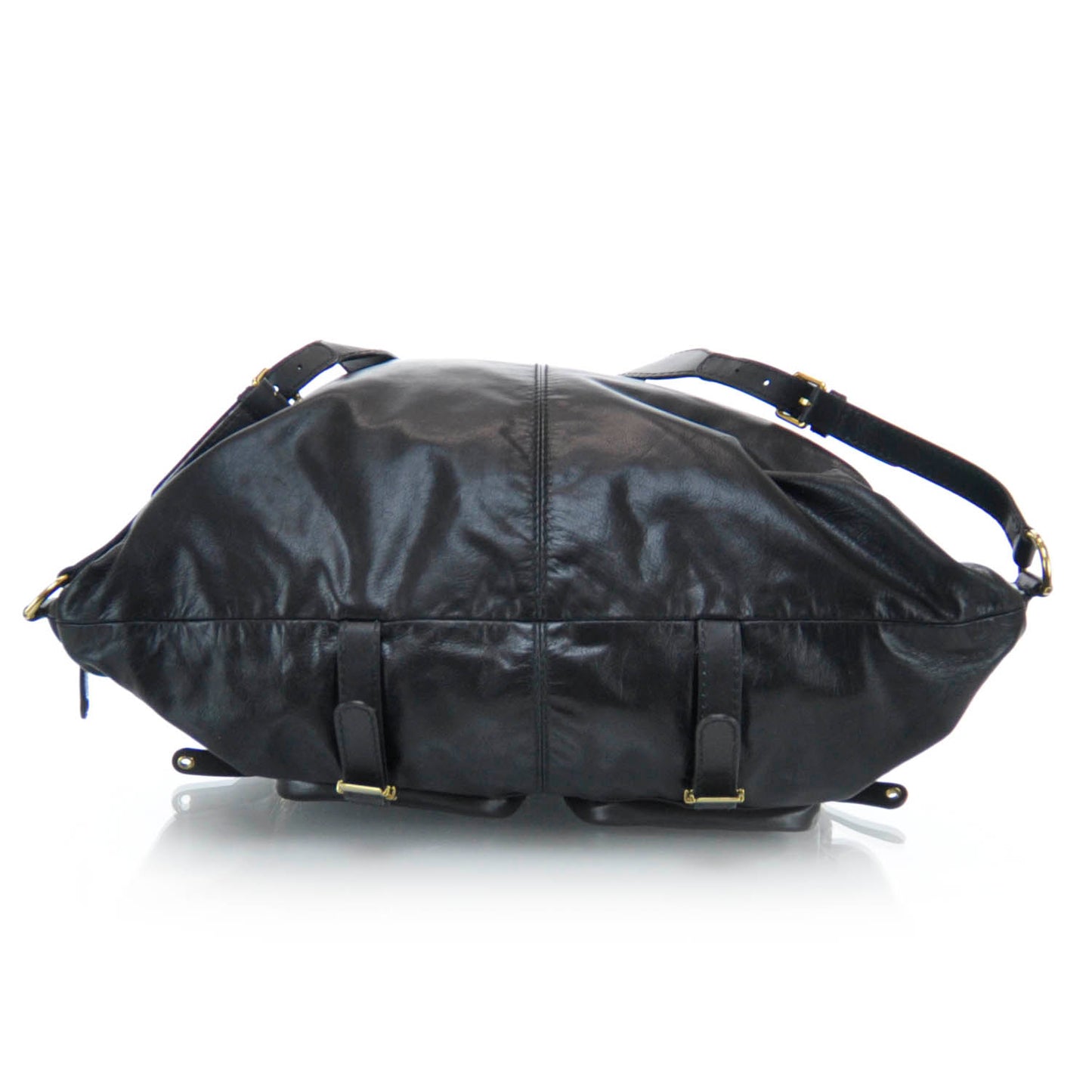 Leather Large Darwin Convertible Backpack Black