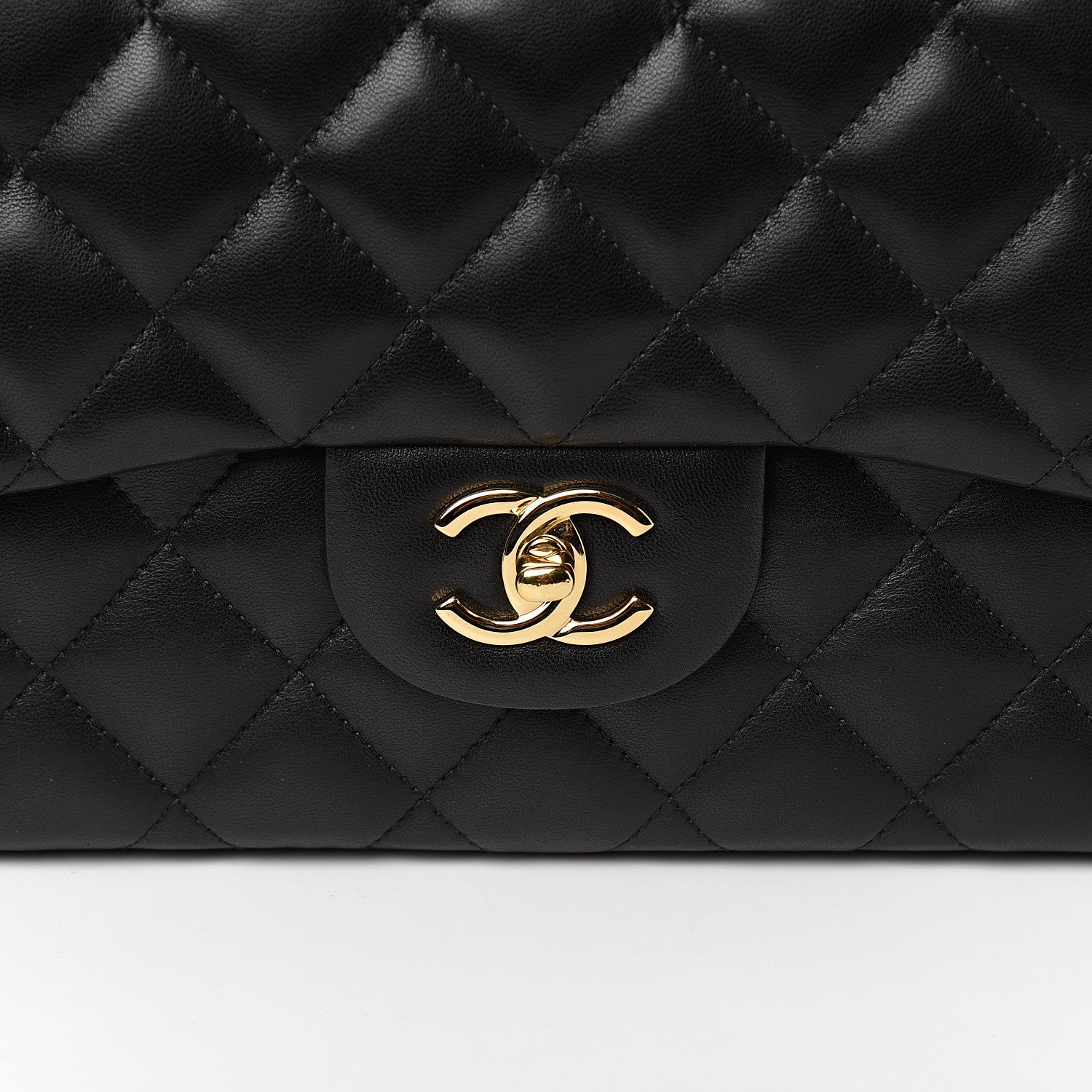 Chanel Lambskin Quilted Jumbo Double Flap Black 9 of 10