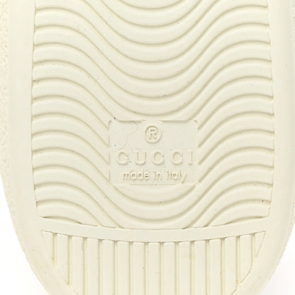 Gucci Miro Soft Calfskin Laminated Ayers Web Bee Embroidered Mens Ace Sneakers 10.5 White Red Flame Green 7 of 10