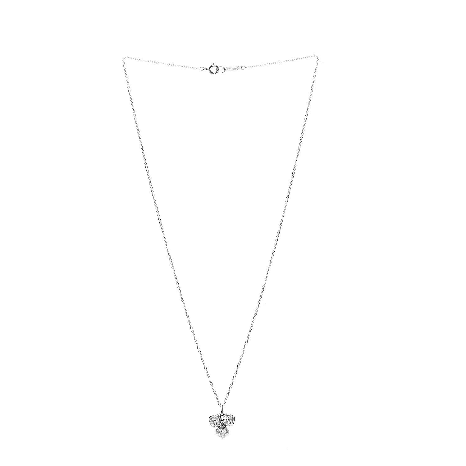 Tiffany Platinum Diamond Petal Flower Necklace 2 of 6