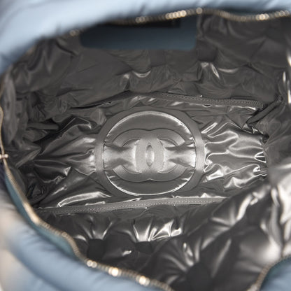 Chanel Nylon Embossed Small Doudoune Backpack Black Blue White 5 of 7