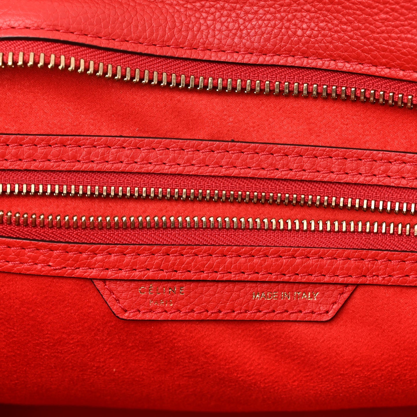 Drummed Calfskin Mini Luggage Coquelicot